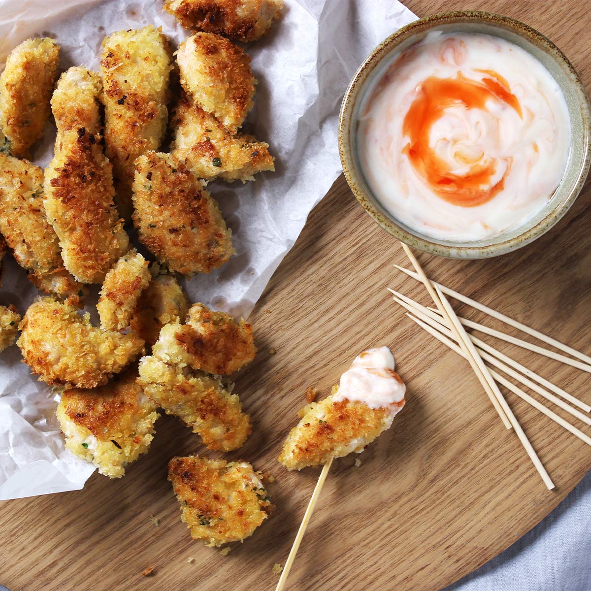 Crispy chicken bites with chilli yogurt dip - EasiYo NZ