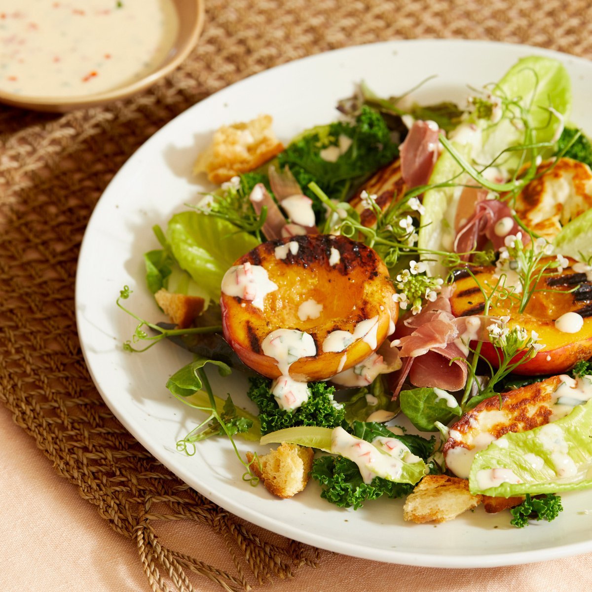 Grilled Nectarine Salad with Spicy Yogurt Dressing - EasiYo NZ