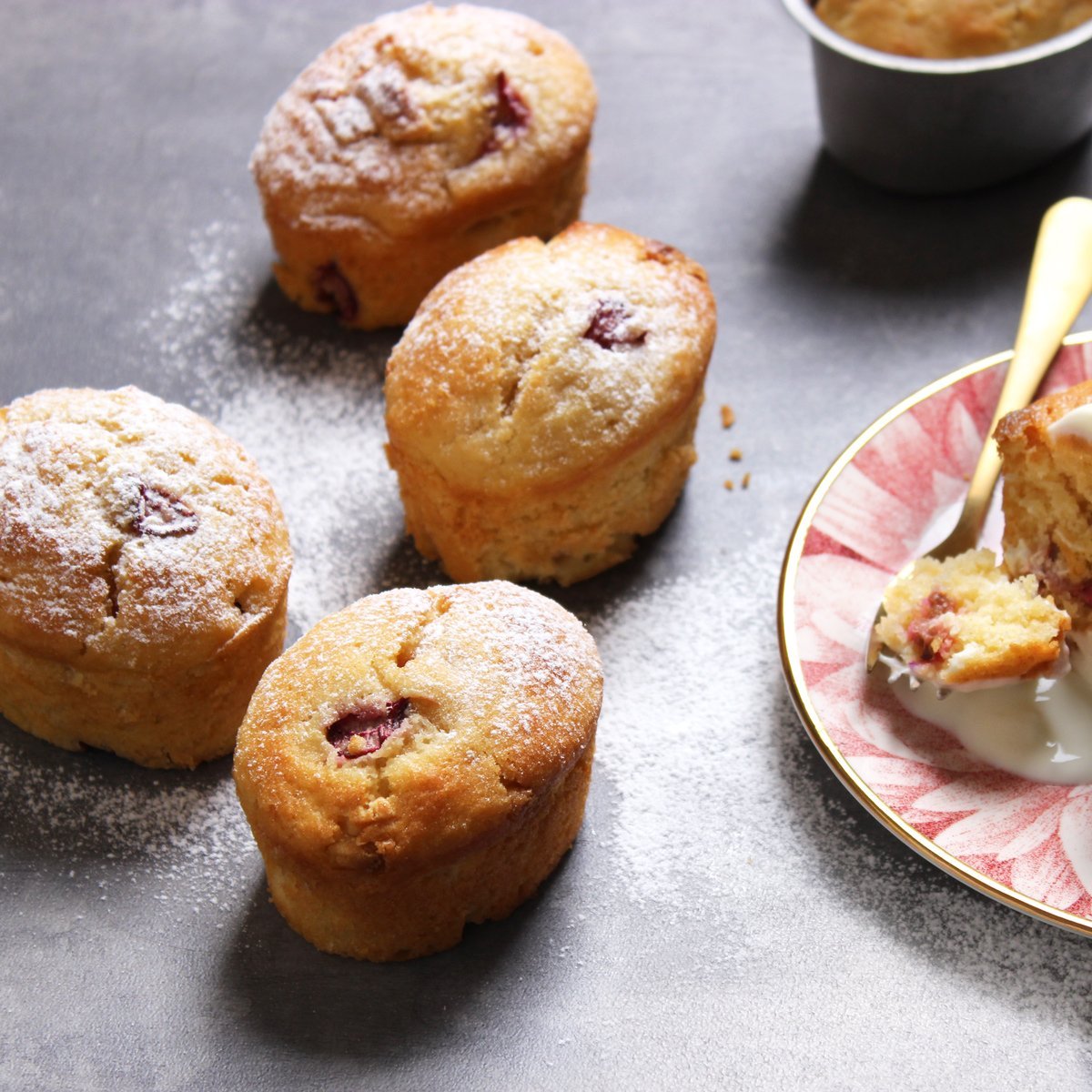 Rhubarb & White Chocolate Friands - EasiYo NZ