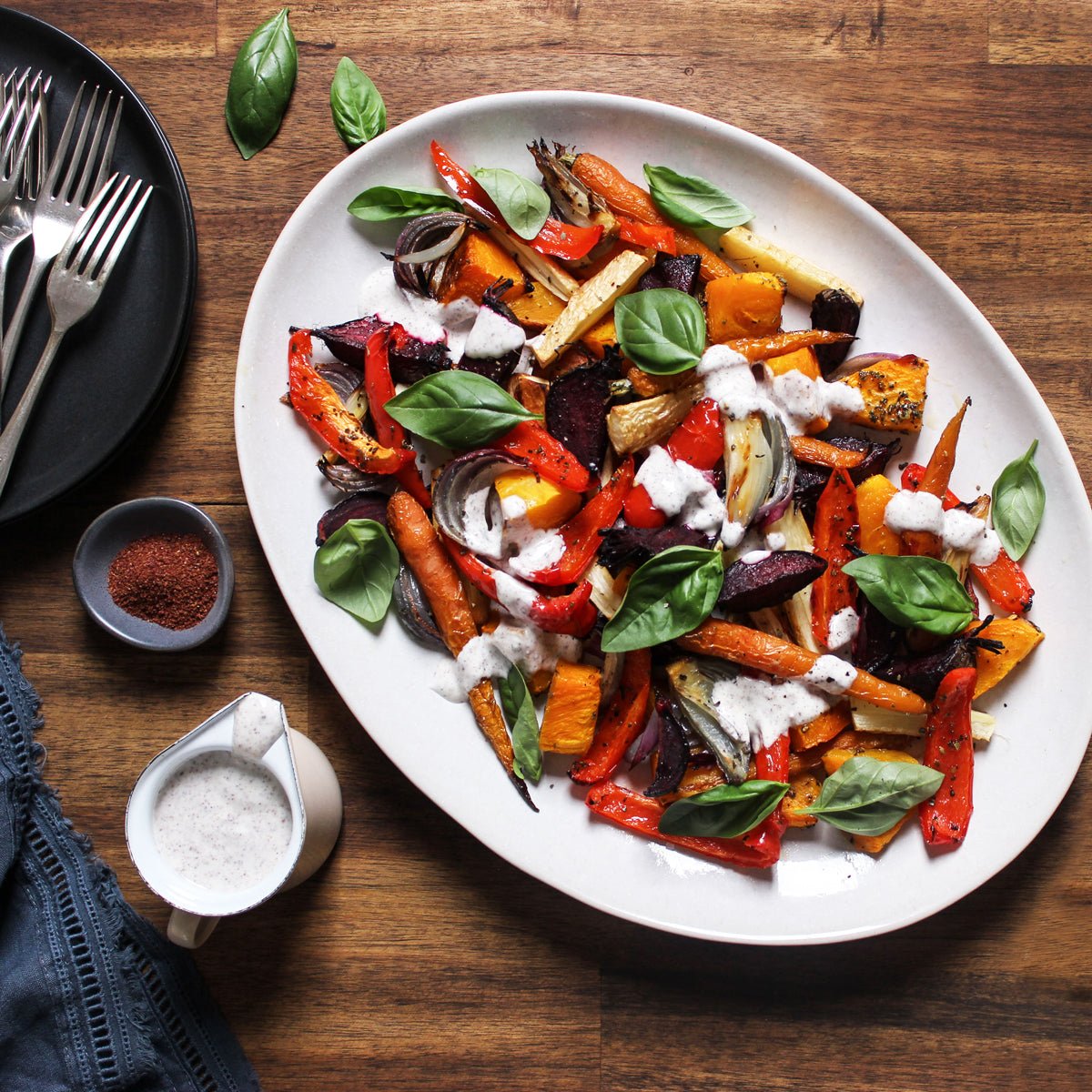 Roast Vegetable Salad with Sumac Yogurt Dressing - EasiYo NZ