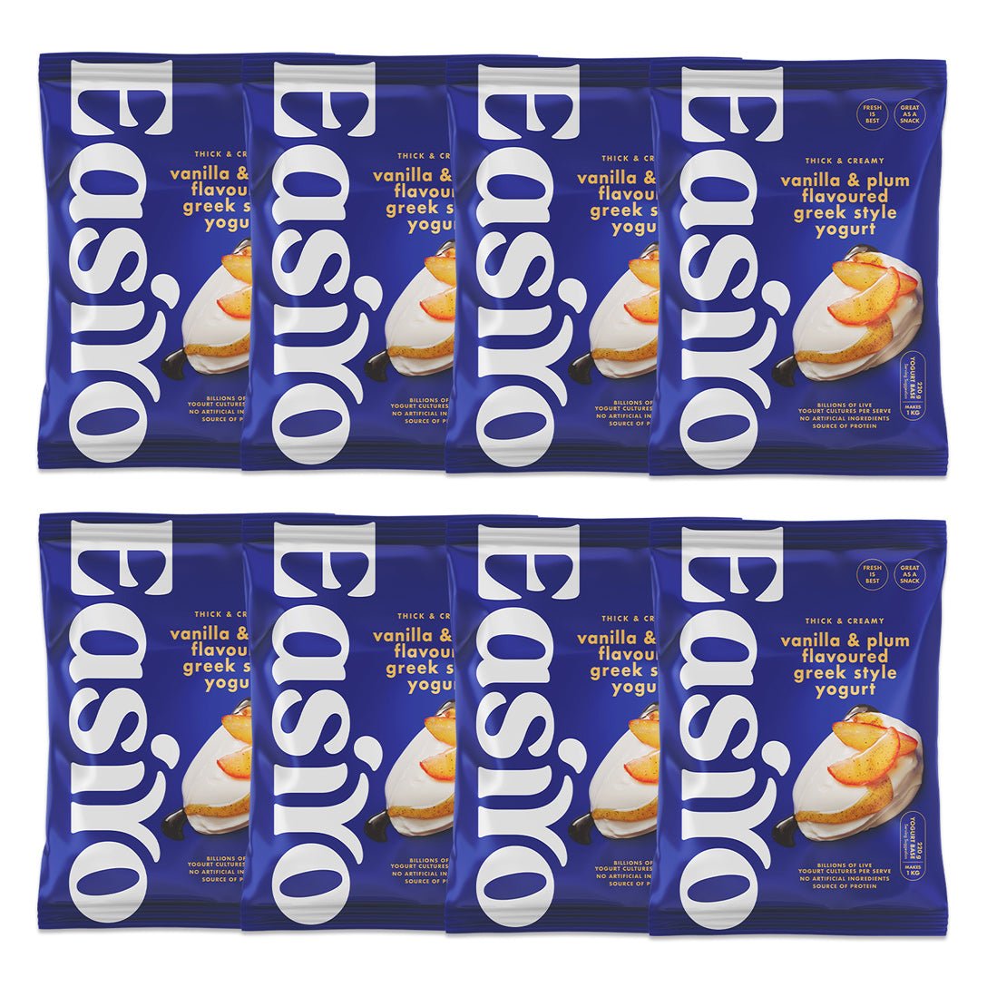 Greek Style Vanilla & Plum 8 Pack - EasiYo NZ